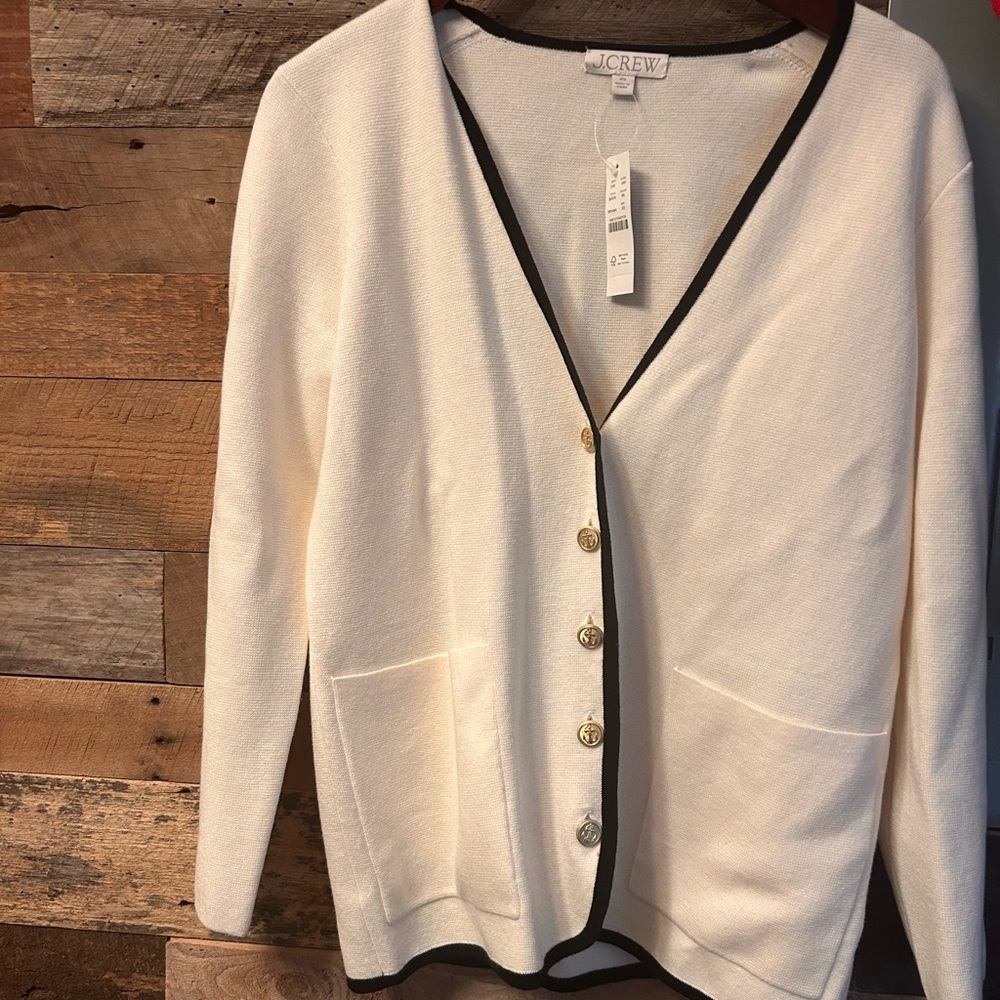 Jcrew white sweater blazer